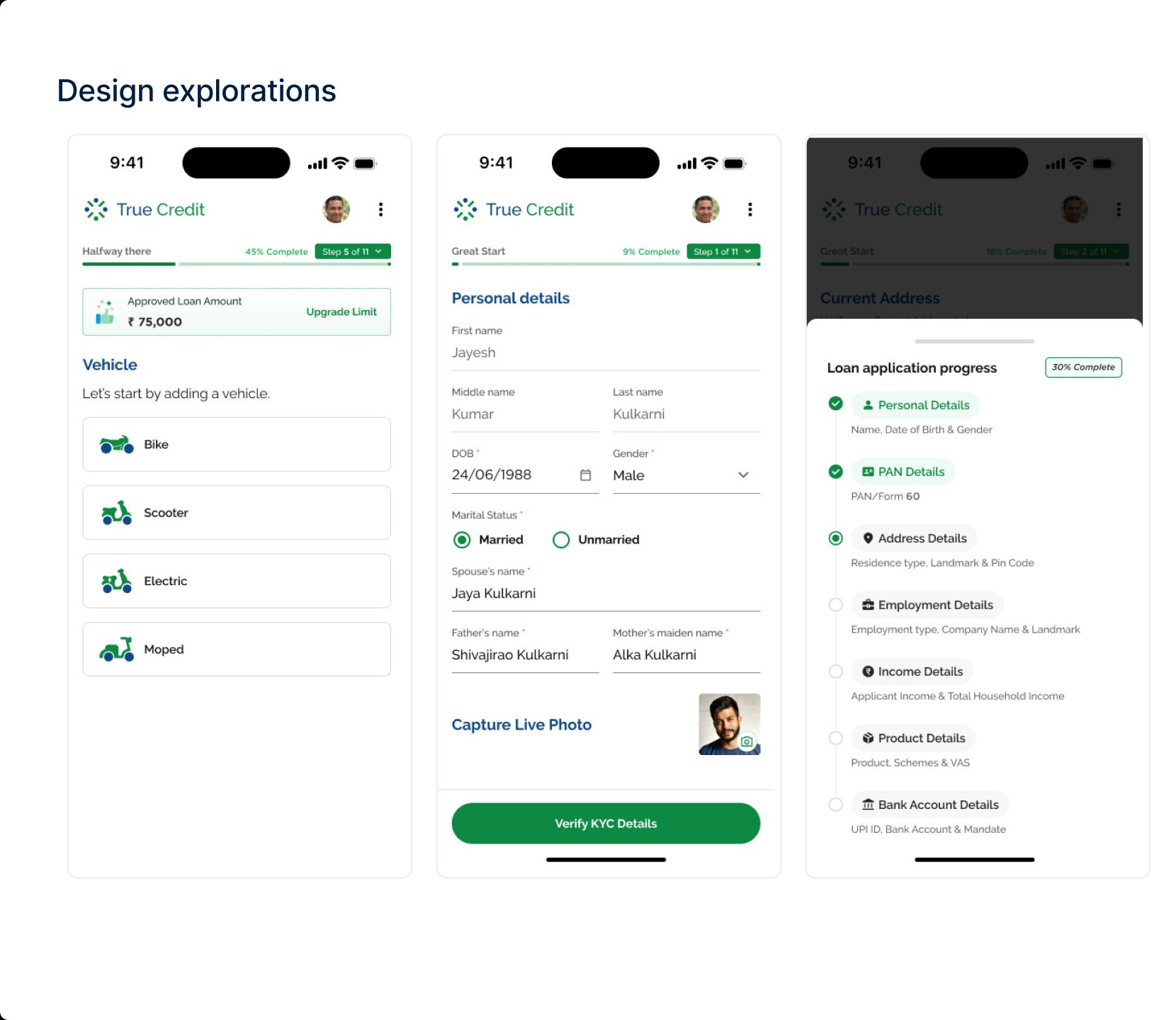 FinVista hero, refined screens