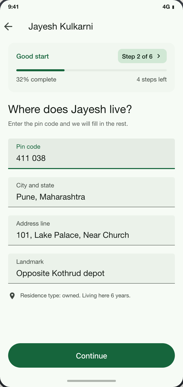 Address details