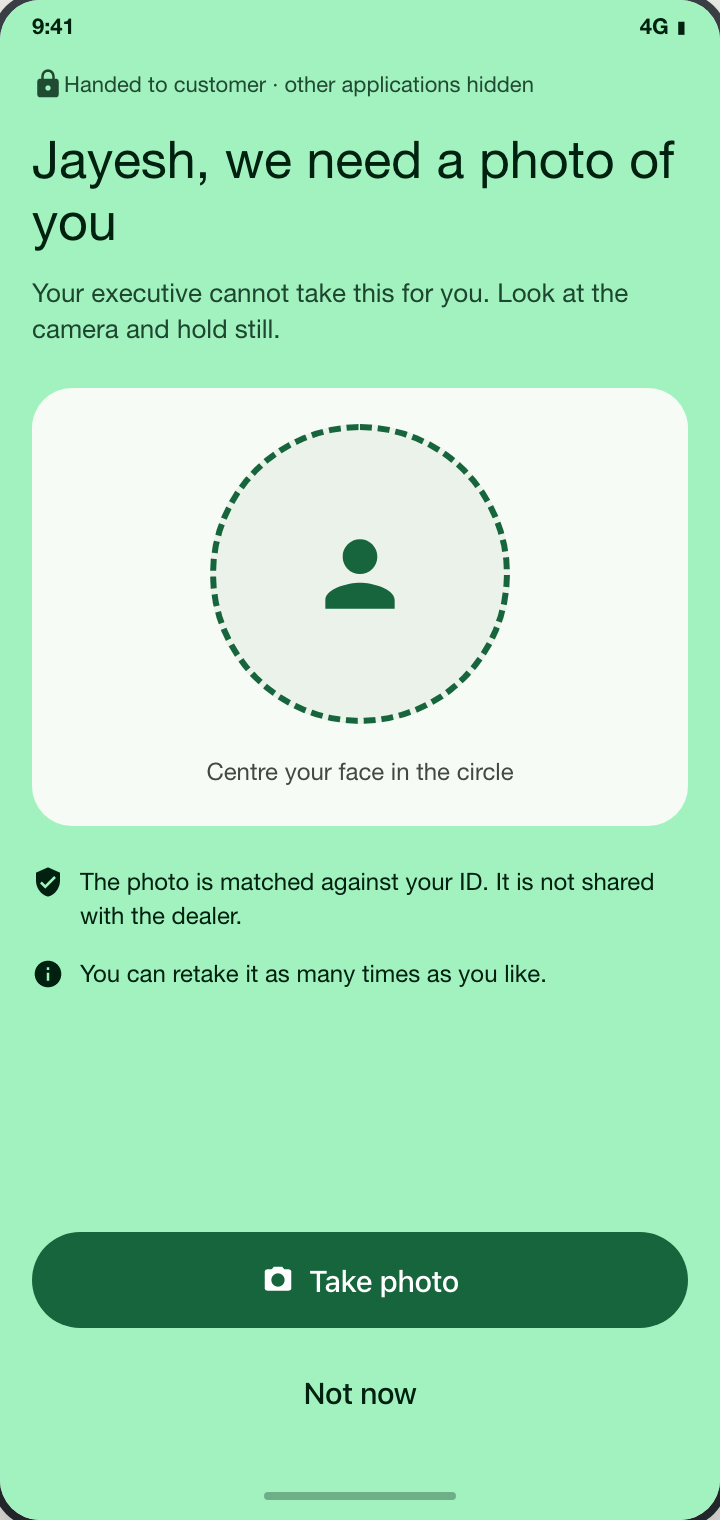 Personal details and live photo