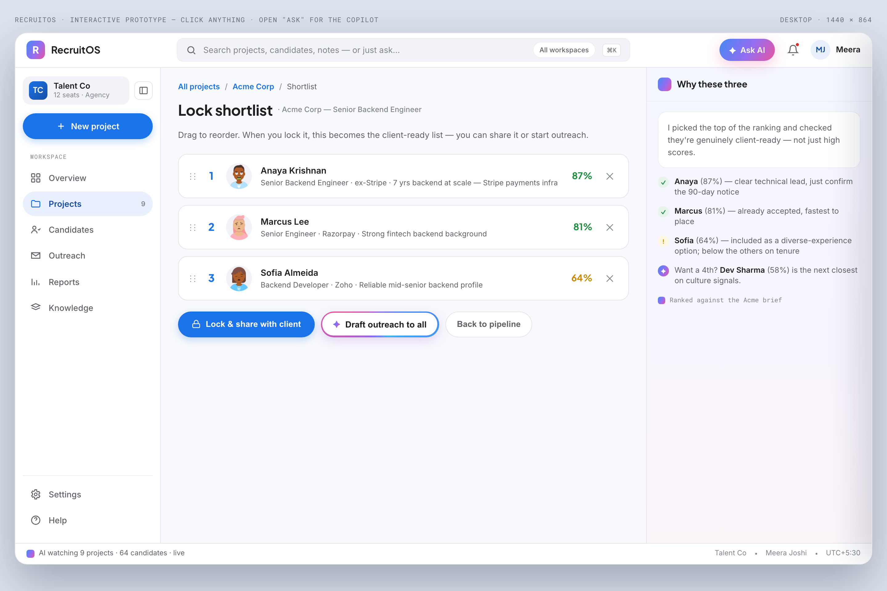 Shortlist & compare