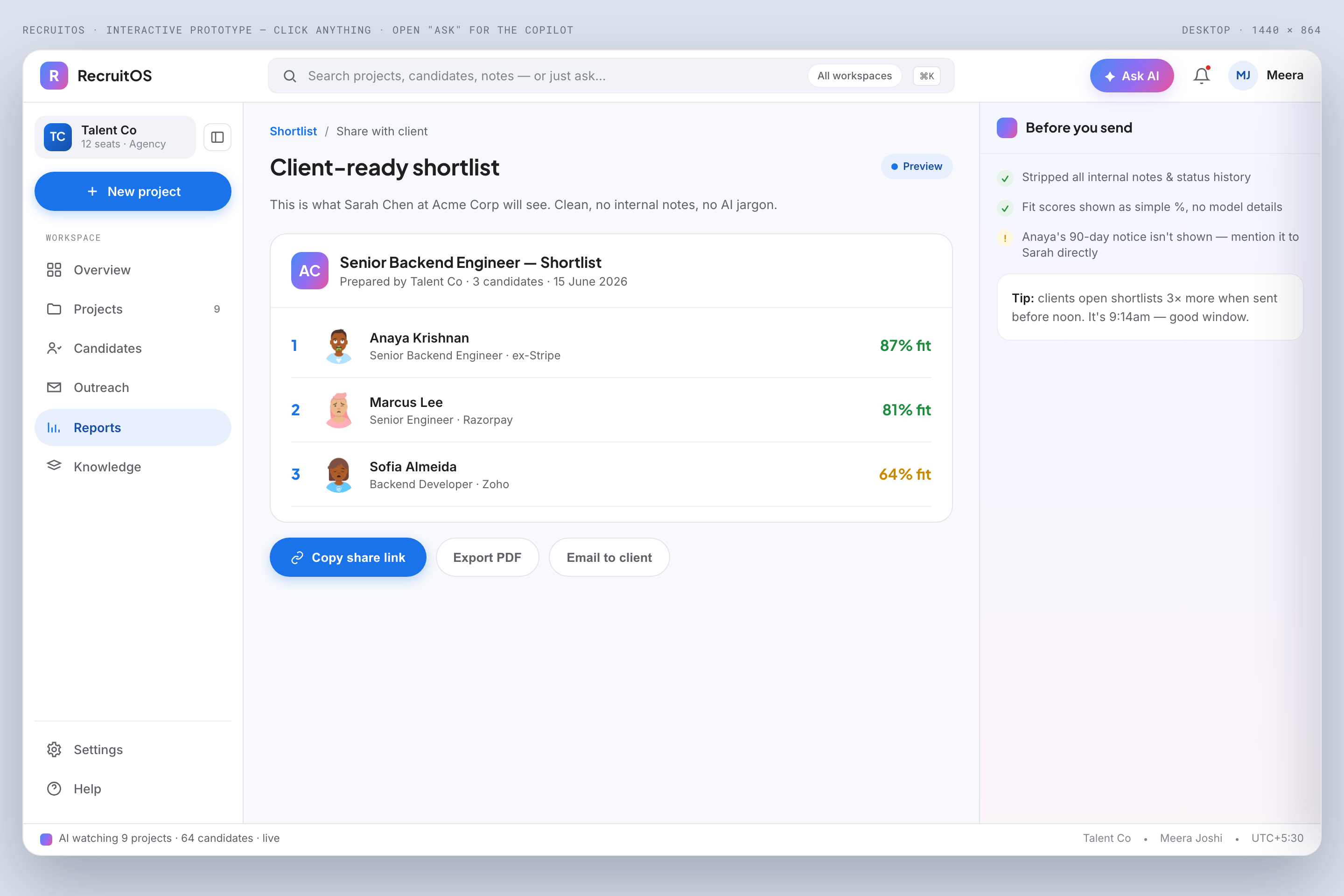 Client report