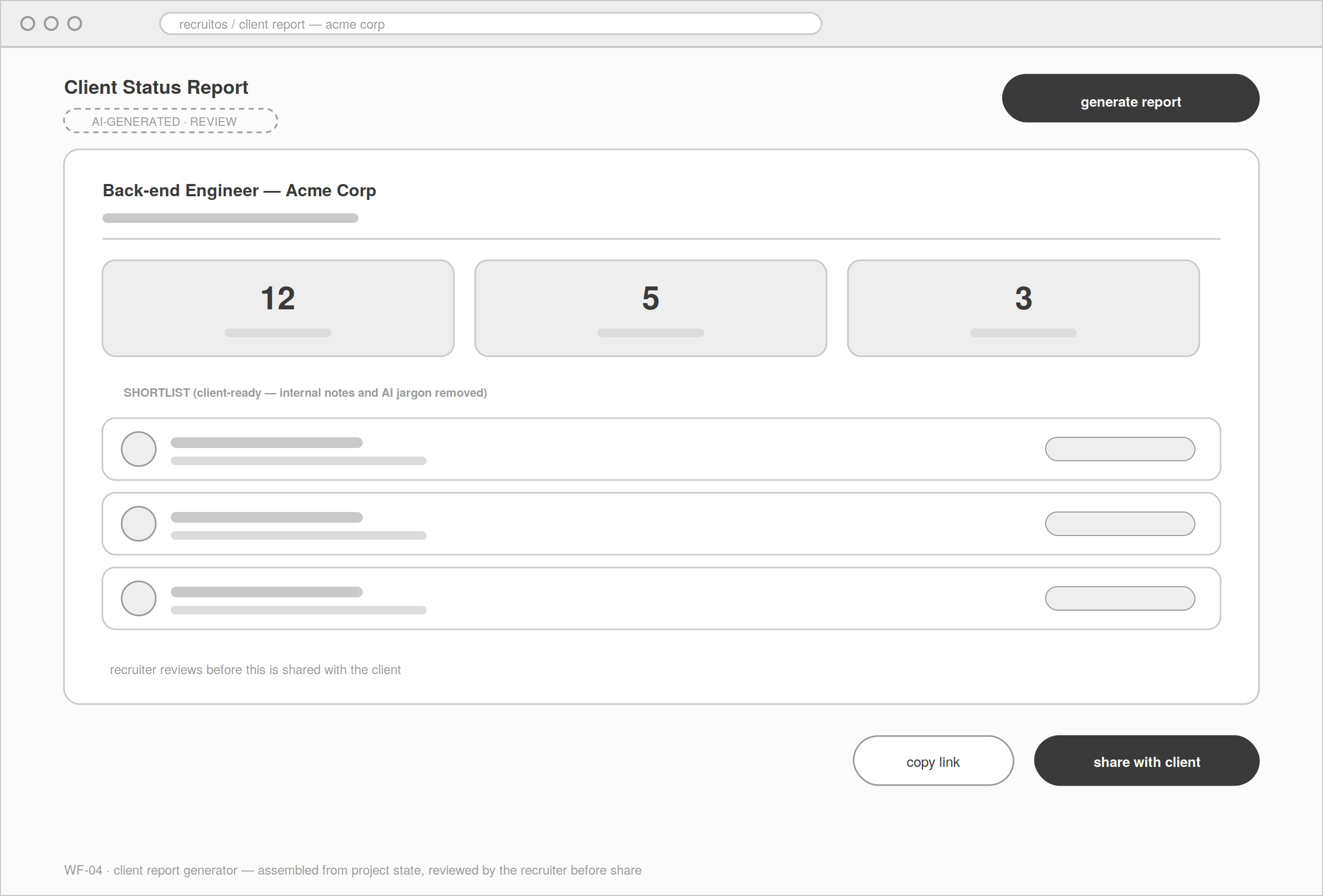 Client report generator