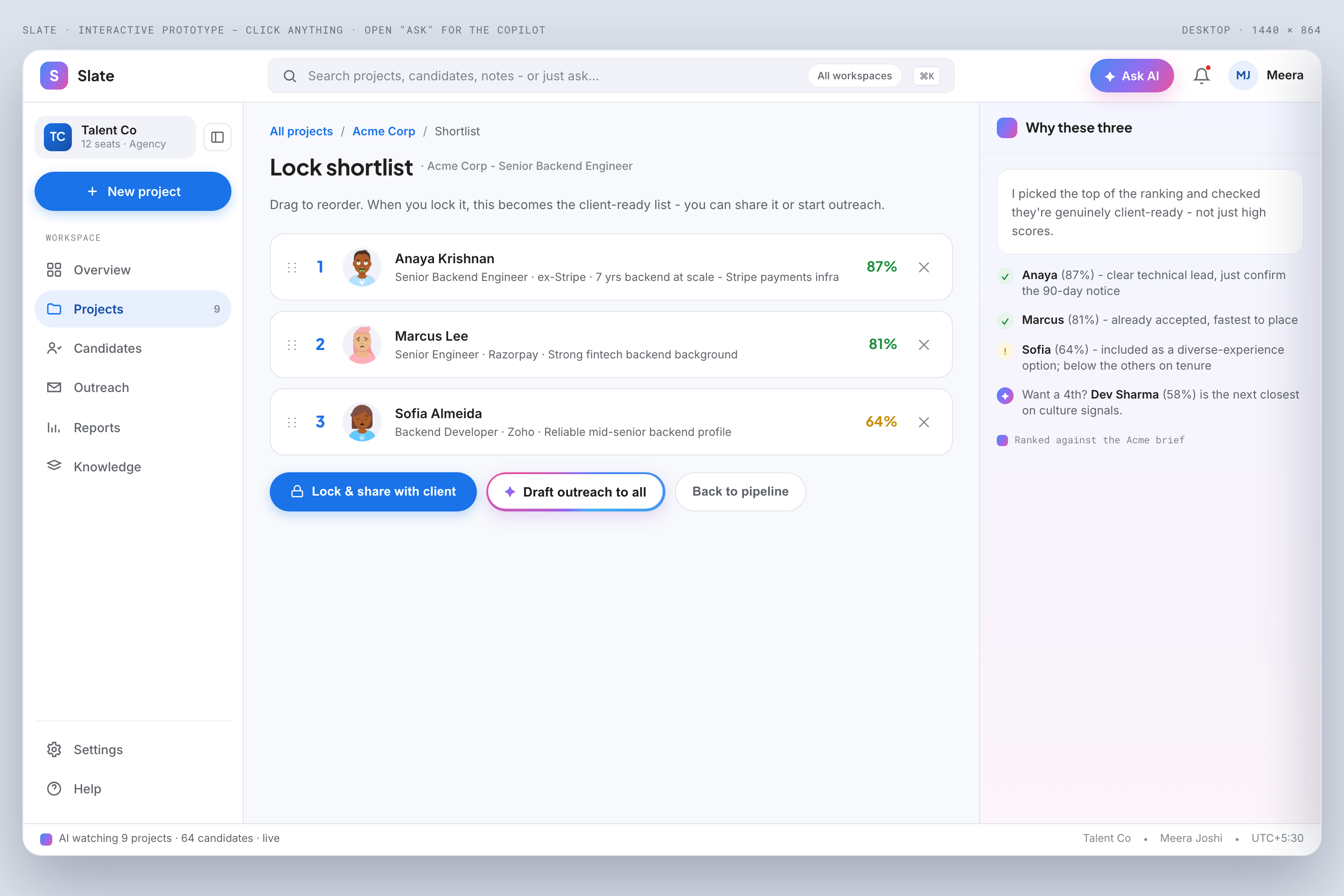 Shortlist & compare