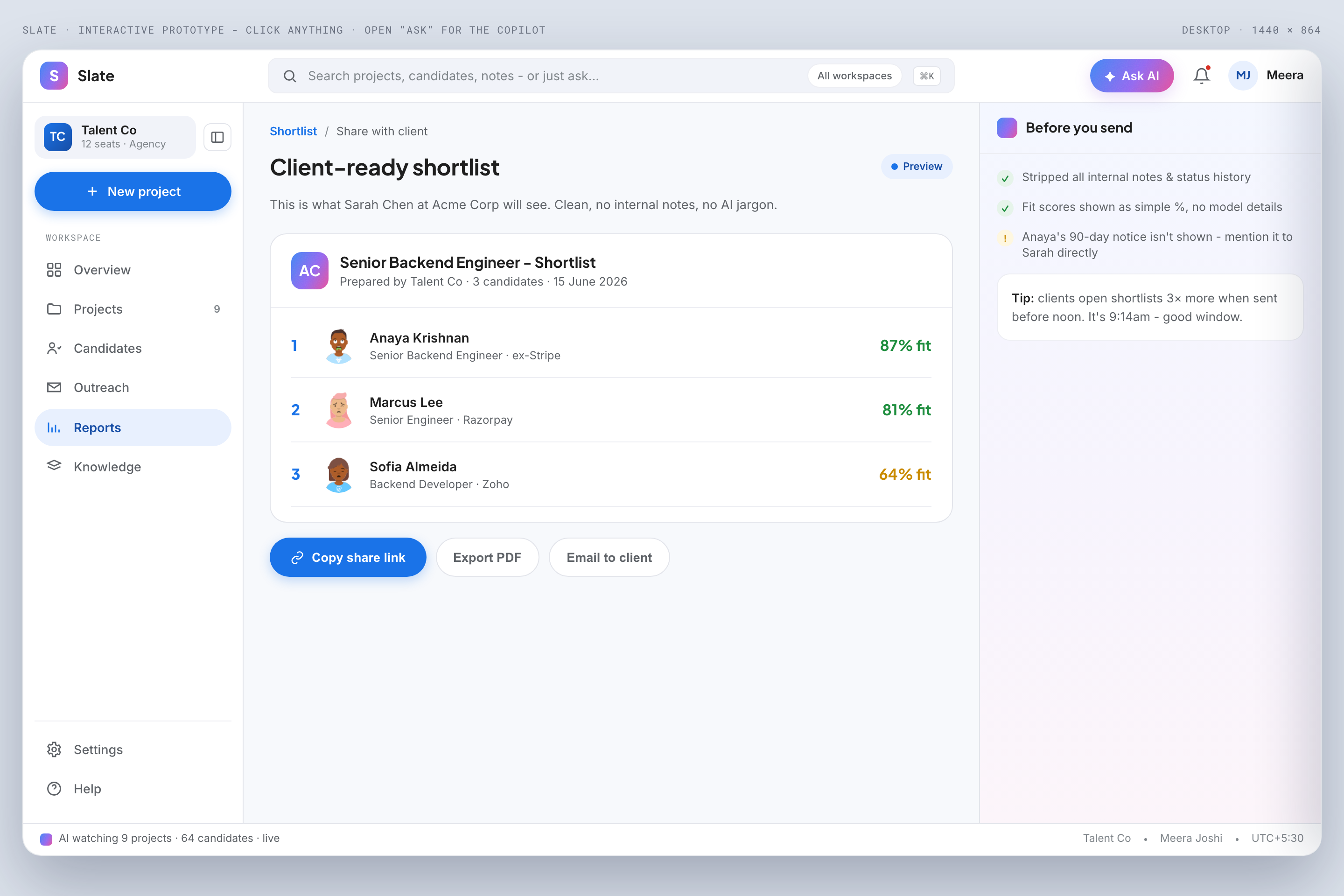 Client report